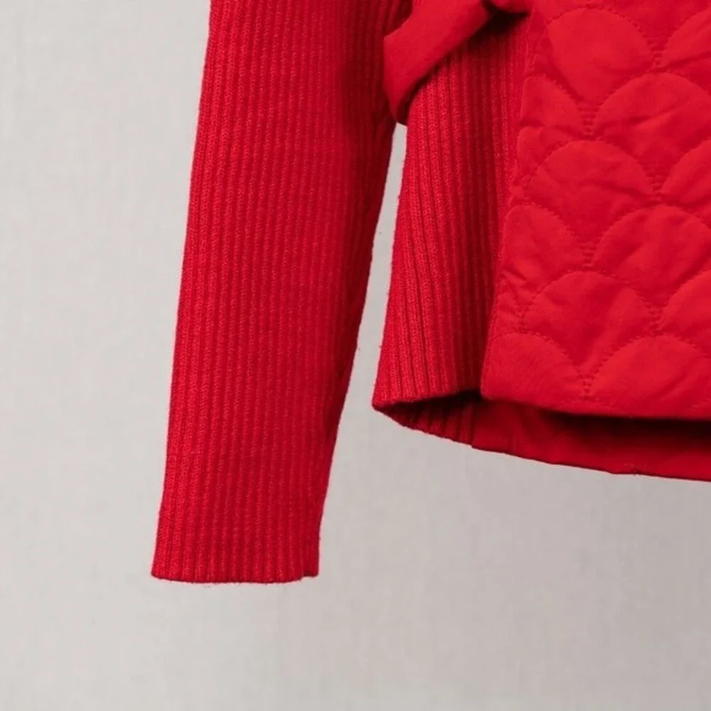 Sigrid Olsen quilted red jacket size S
